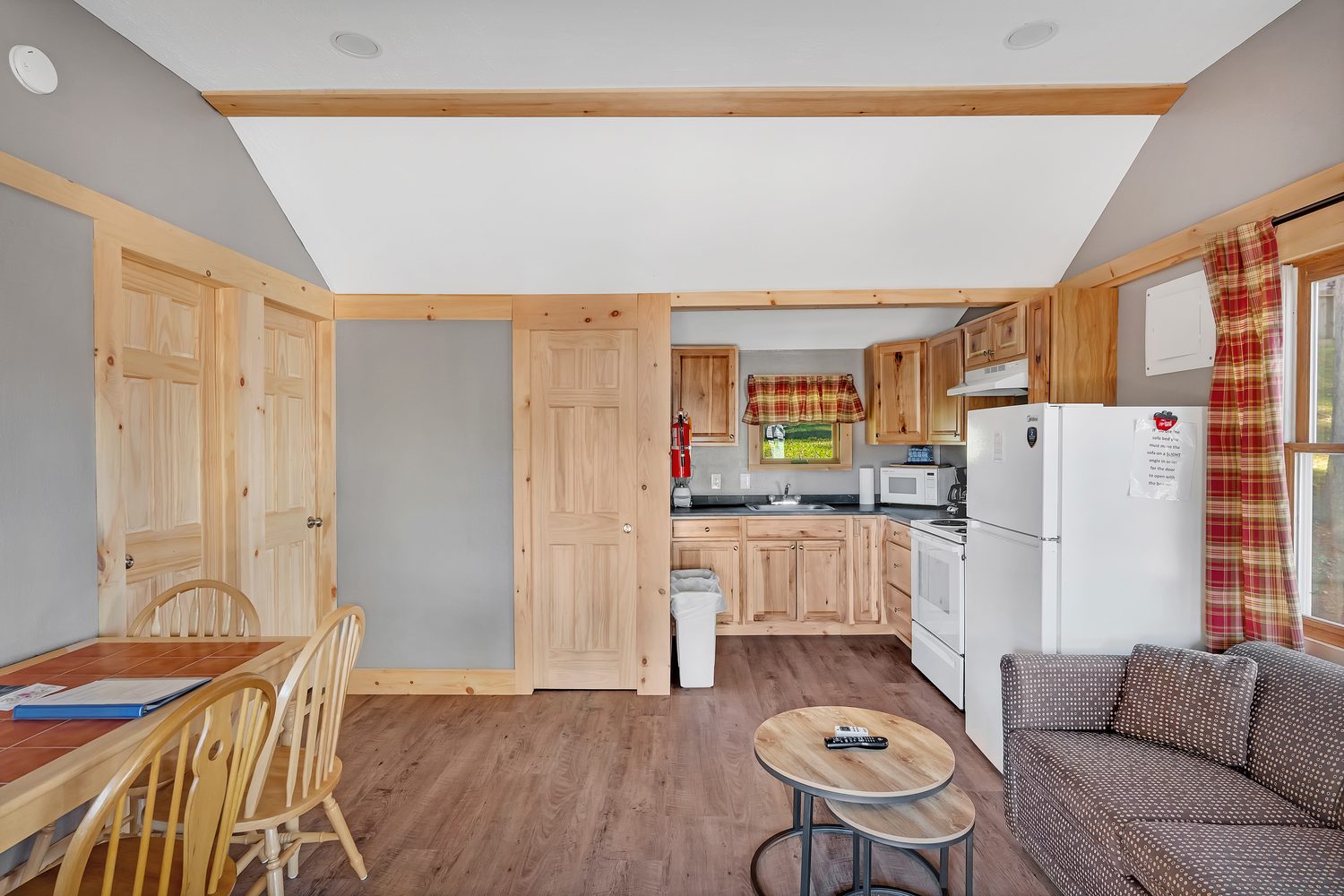Main room, with the kitchen