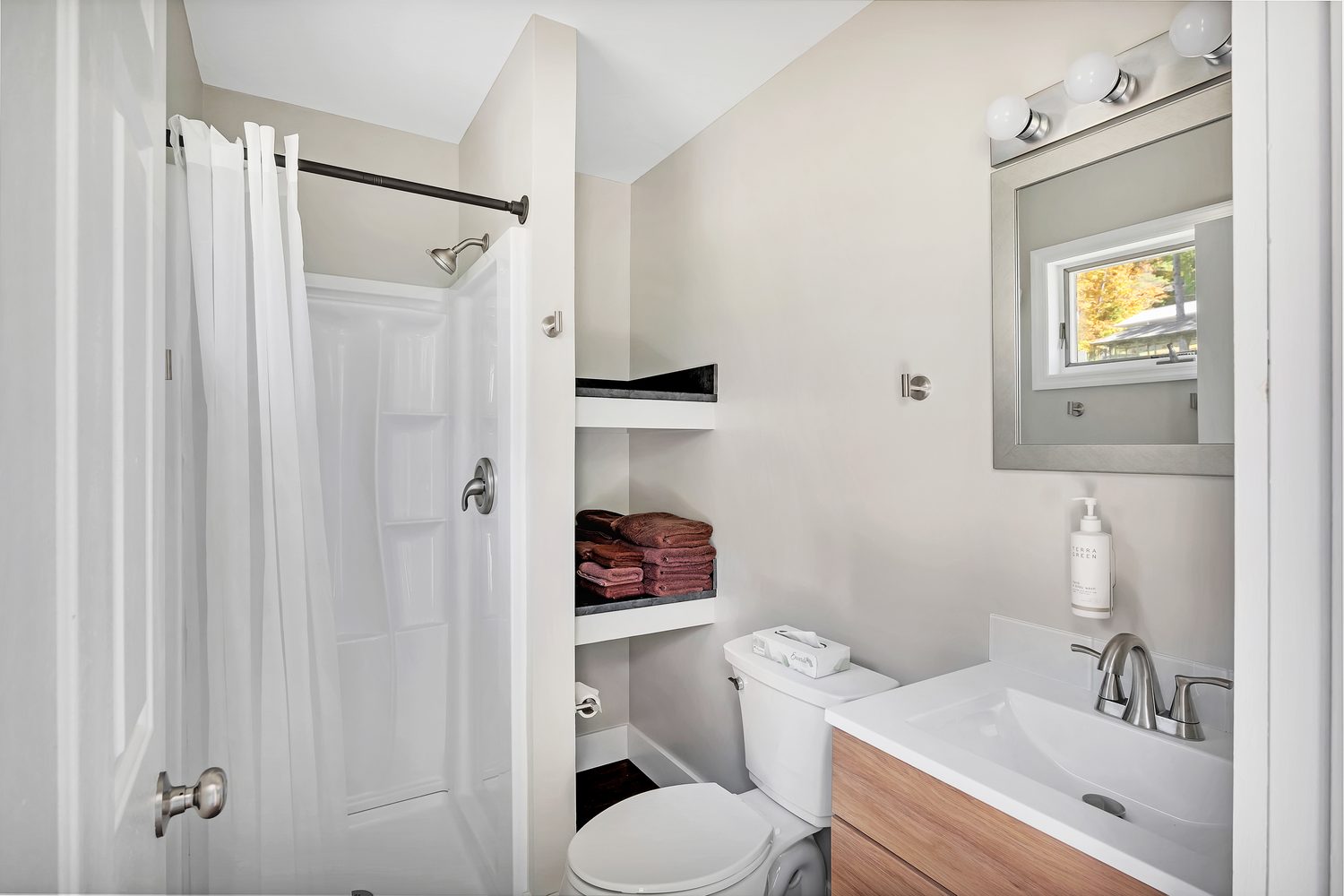 Bathroom with shower stall