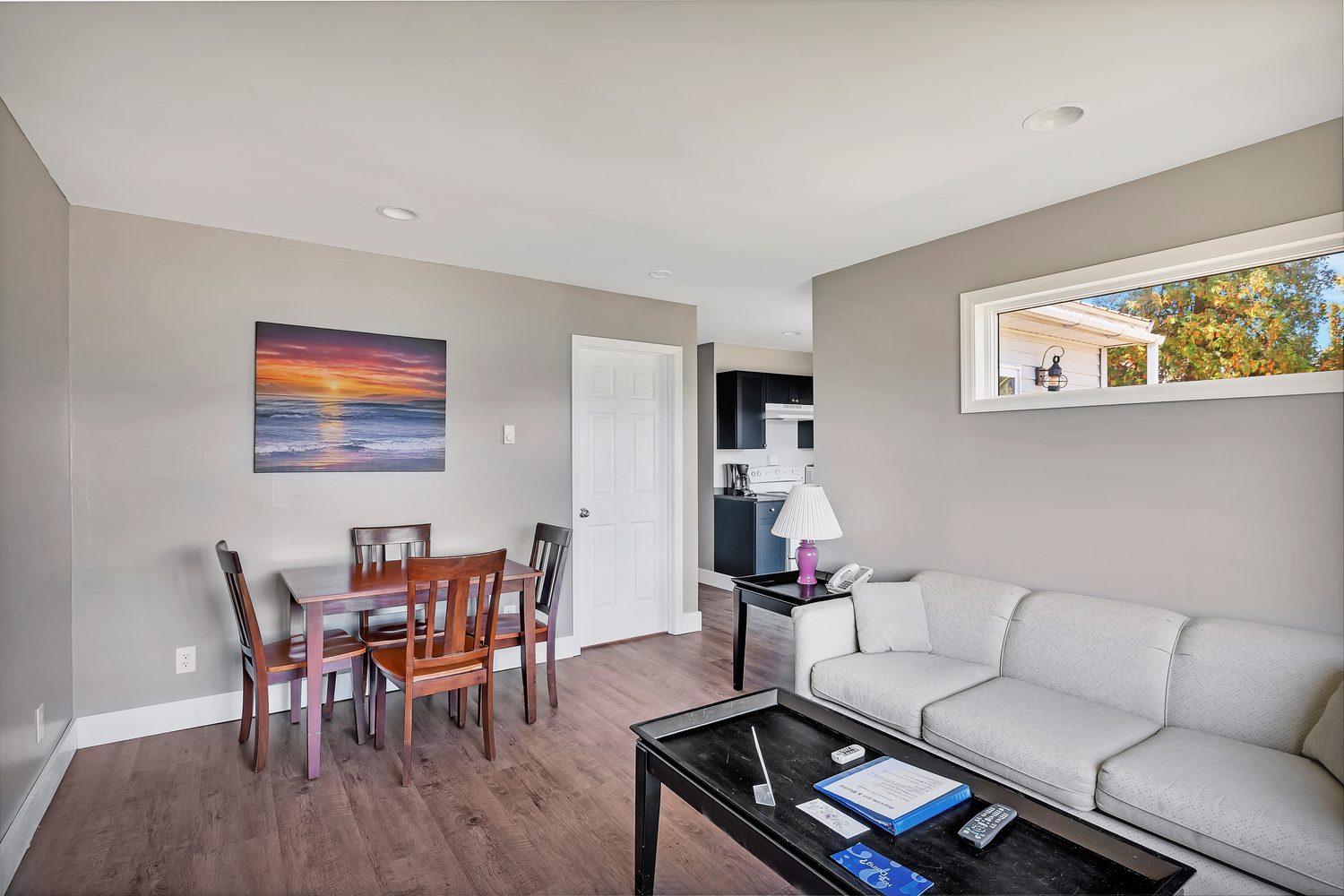 Living room and dining area