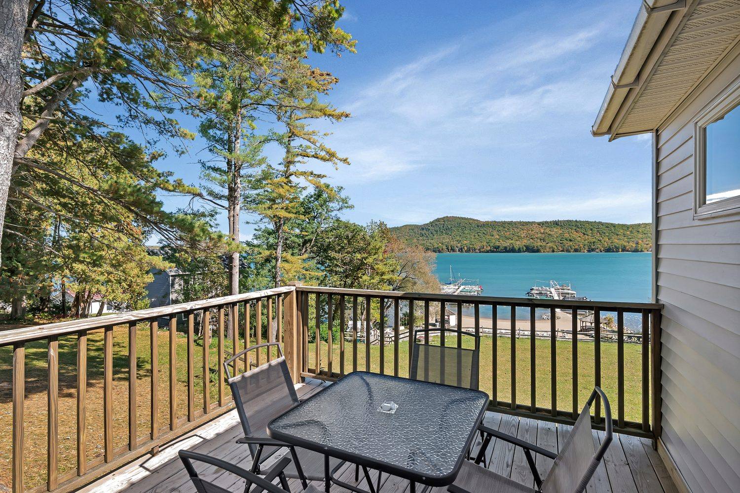 Deck with lake view